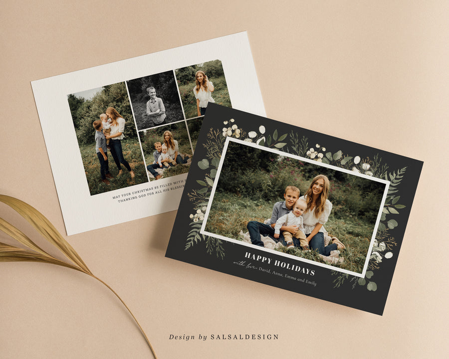 Editable Christmas Canva & Photoshop Card Template, Christmas Editable Card, Christmas Printable Card, Christmas Editable Photo Card - CD328