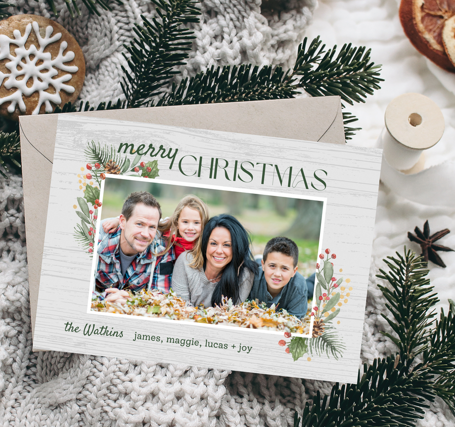 wooden-watercolor-frame-christmas-card-template-for-canva-tnpc148-birdesign for Christmas Cards Personalized Printable Free Wooden Watercolor Frame Christmas Card Template for Canva - TNPC148 – Birdesign for Christmas Cards Personalized Printable Free