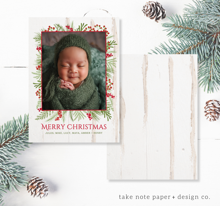 Foliage Frame Rustic Christmas Card Template for Canva - TNPC163 – Birdesign foliage-frame-rustic-christmas-card-template-for-canva-tnpc163-birdesign
