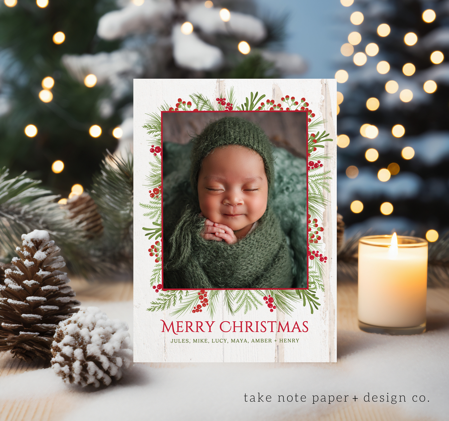 Foliage Frame Rustic Christmas Card Template for Canva - TNPC163 – Birdesign foliage-frame-rustic-christmas-card-template-for-canva-tnpc163-birdesign