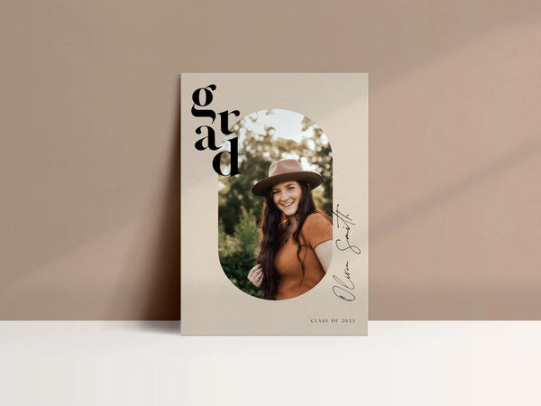 Graduation Announcement Card Template for Canva
