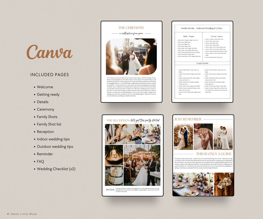 Wedding Photography Bridal Guide Template - SLM36