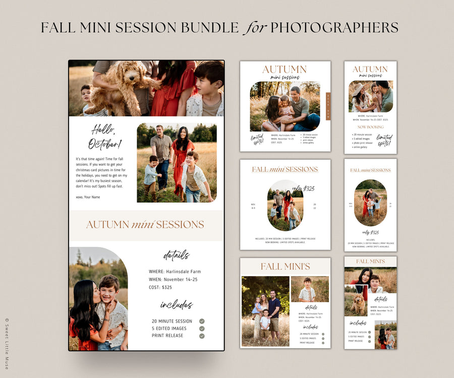 Fall Mini Session Template Bundle for Photographers - SLM44
