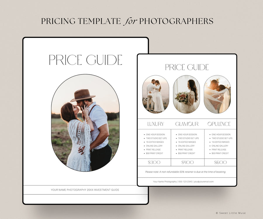 Photography Pricing Guide for Canva - SLM60