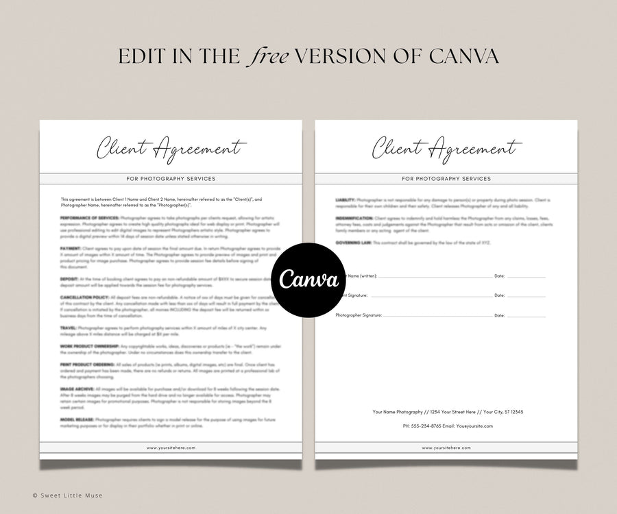 Photography Contract Template - SLM41