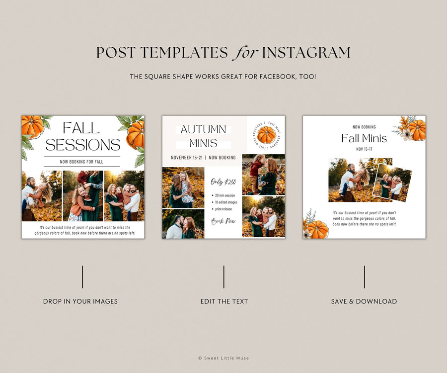 Editable Fall Mini Session Templates for Photographers - SLM45
