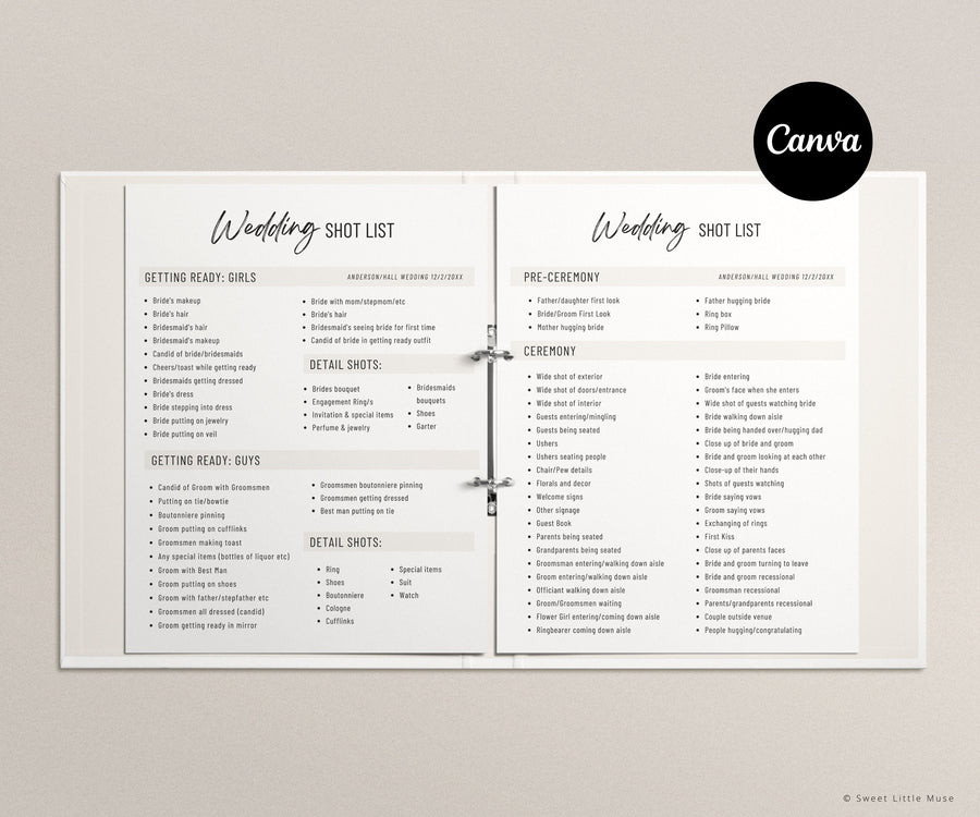 Wedding Photographer Timeline template for Canva - SLM71