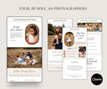 Photography Email Template Bundle for Canva - Email Reminder Templates for photographers - Canva Photography Templates - digital newsletter - SLM09