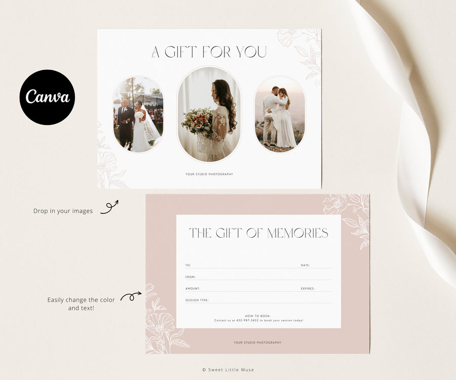 Photographer Gift Certificate Canva Template - SLM48