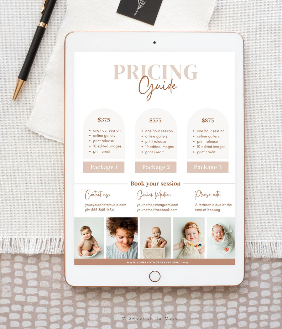 Photography Printable Pricing Template for Canva  - SLM64