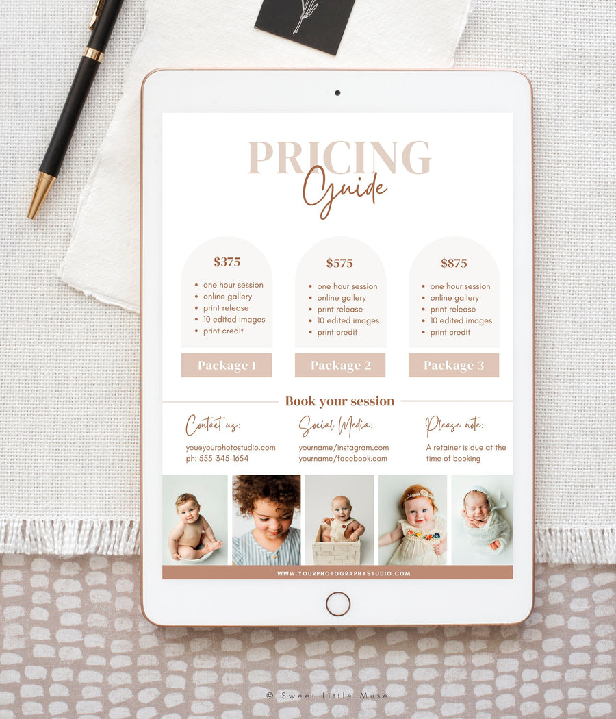 Photography Printable Pricing Template for Canva - SLM64