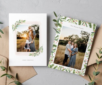 Editable Christmas Card Template for Canva, Holiday card template with photo, printable Christmas card, digital card instant download - SLM15