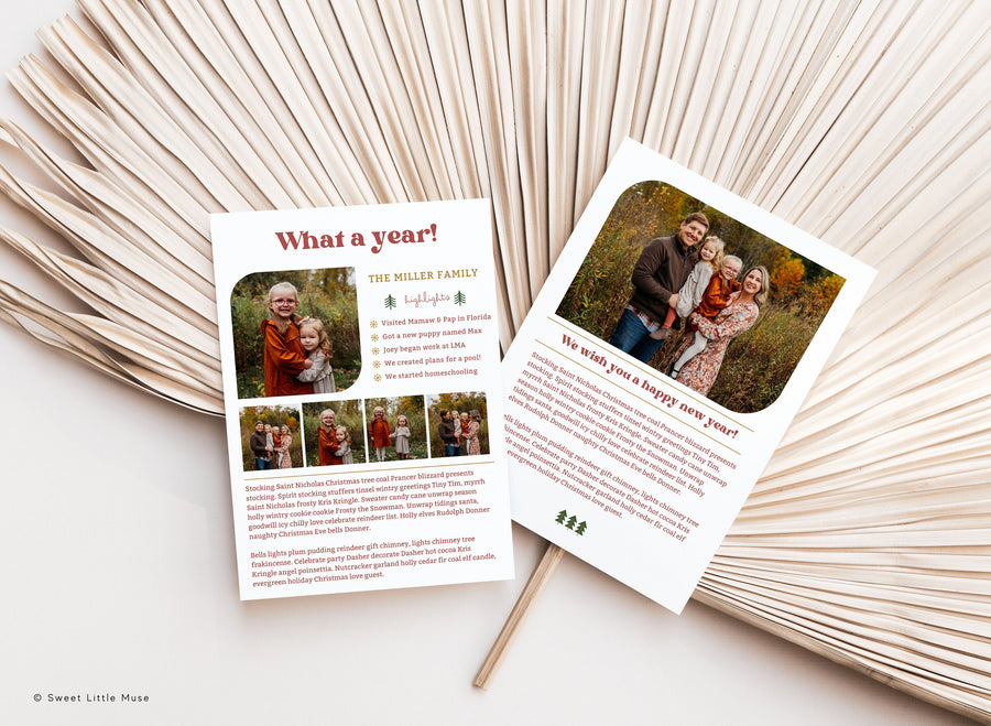 Year in Review Christmas Card Template for Canva - SLM04