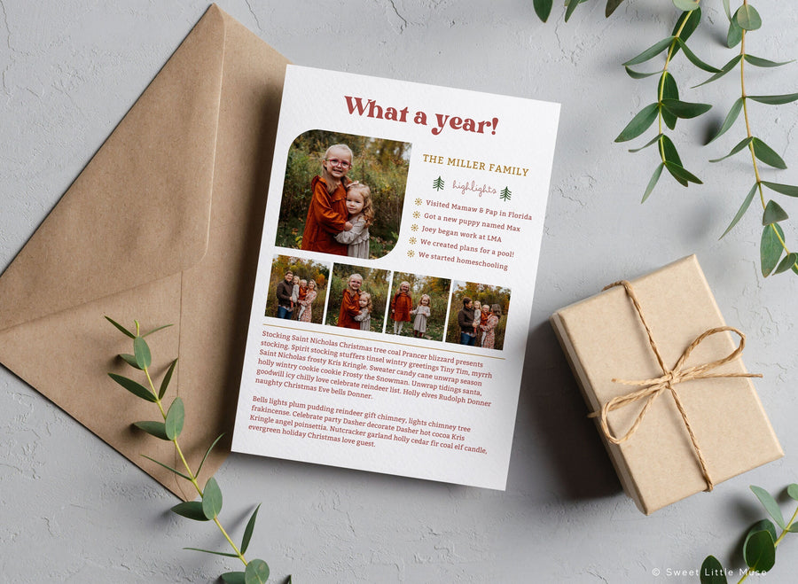 Year in Review Christmas Card Template for Canva - SLM04