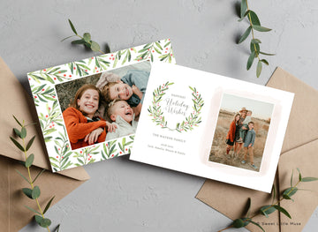 Watercolor Christmas Card Template for Canva - SLM14