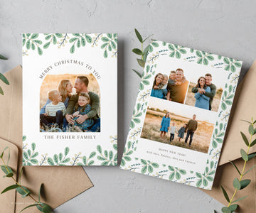 Christmas Mistletoe Holiday Card Template for Canva - SLM21