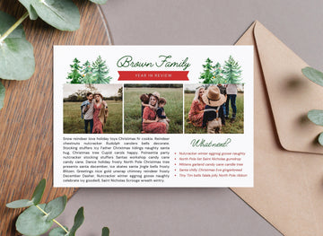 Year in Review Christmas Card Template with Photos - Holiday Newsletter Christmas Card, editable Christmas card instant download, printable - SLM06