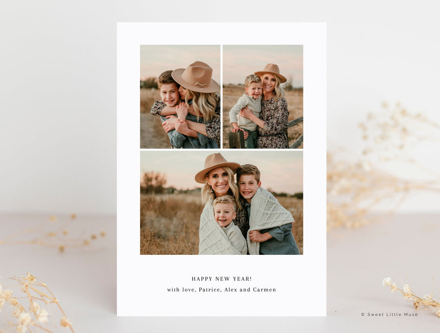 Blue Watercolor Christmas Card Template for Canva - SLM02