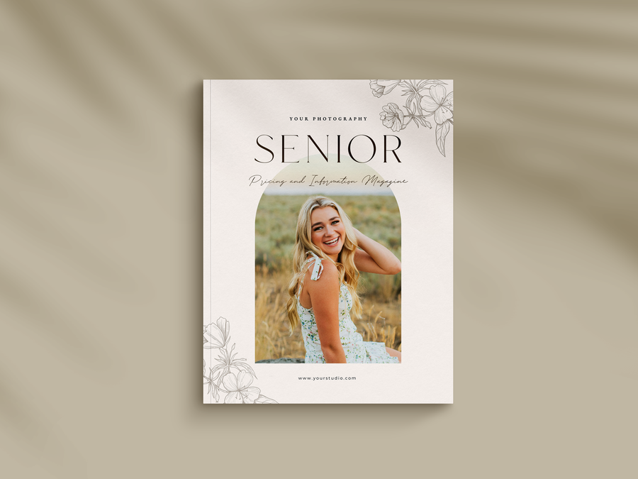 CANVA Senior Photography style Guide magazine Template, Graduation Photography Welcome Guide Template, Photoshop price list CANVA template - MG057