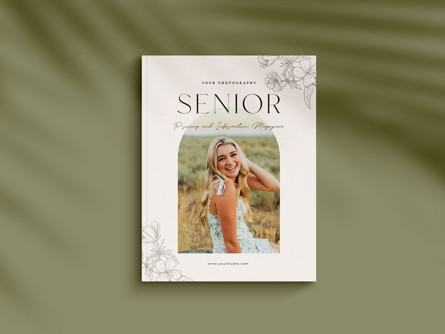 CANVA Senior Photography style Guide magazine Template, Graduation Photography Welcome Guide Template, Photoshop price list CANVA template - MG057