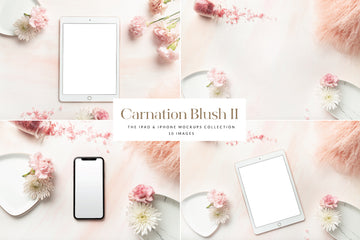 Carnation Blush Screen Mockups Collection | 10 Stock Images