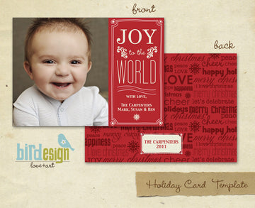 Holiday Photocard Template | Baby Joy