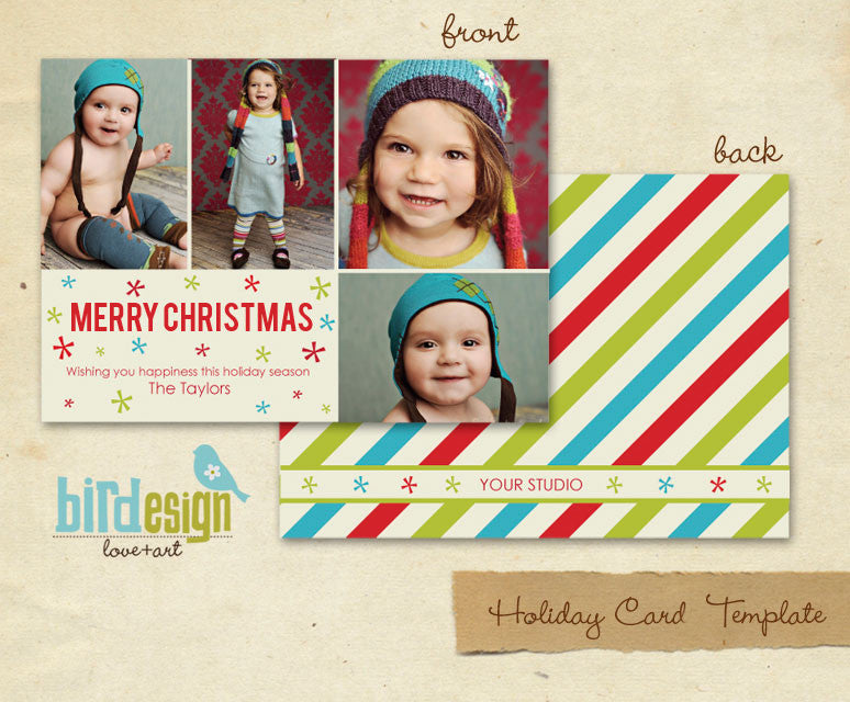 Holiday Photocard Template | Be merry