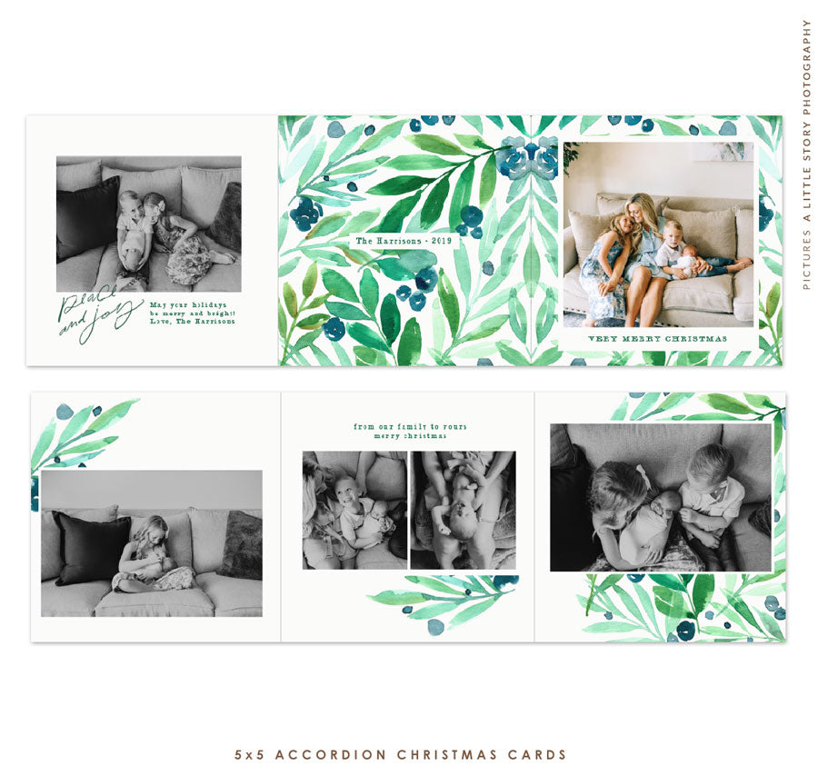 Holiday Accordion Card 5x5 (Trifolded) | Florabella
