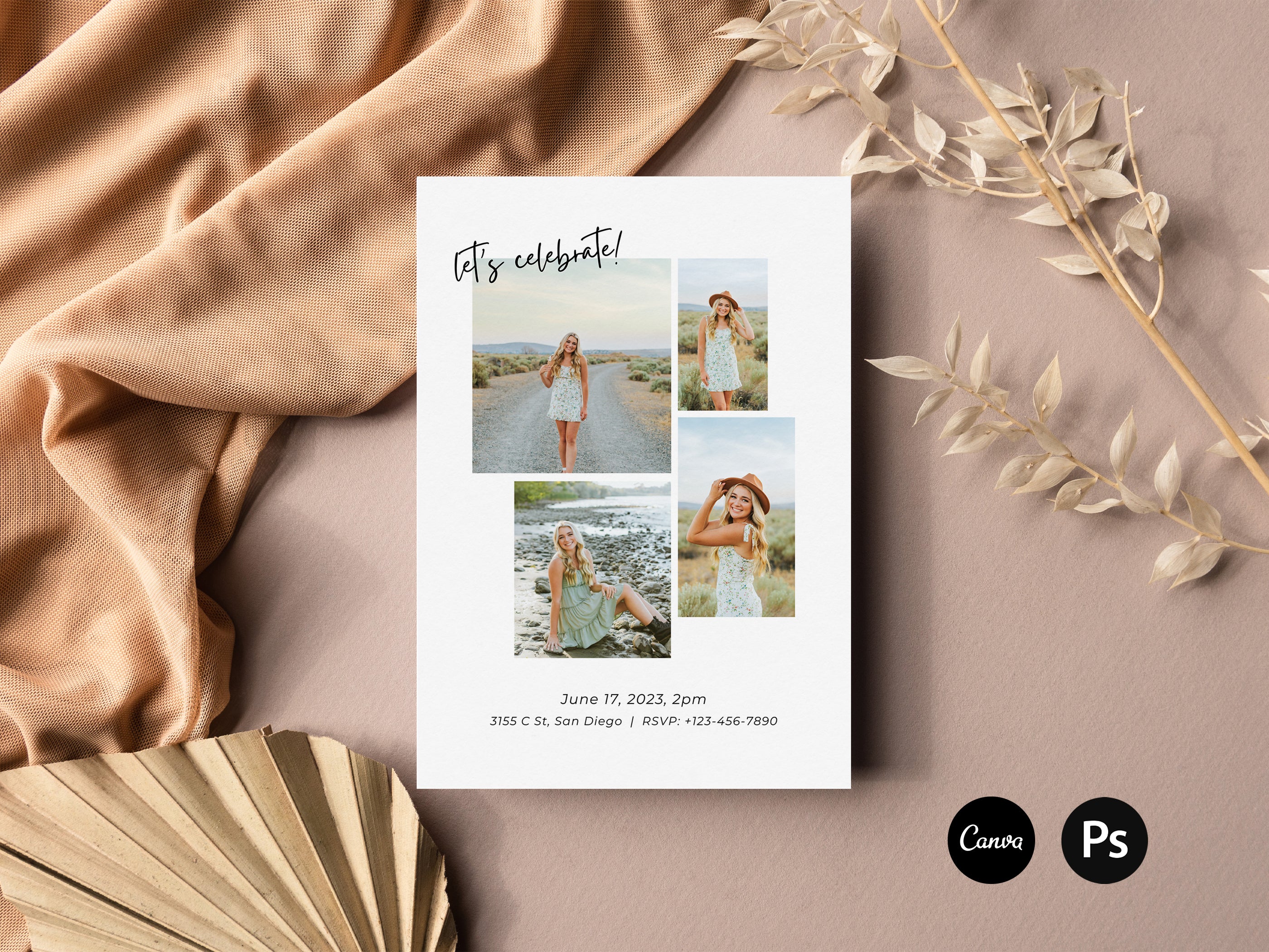 Graduation Announcement (5x7) Card - G374 – Birdesign