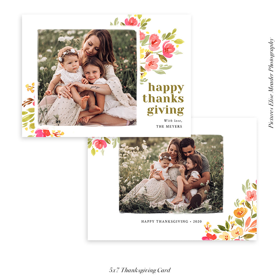 Thanksgiving Photocard Template | Floralia Fall