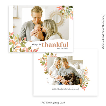 Thanksgiving Photocard Template | Pink & Green