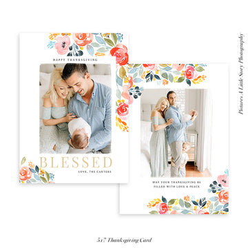 Thanksgiving Photocard Template | Blessed times
