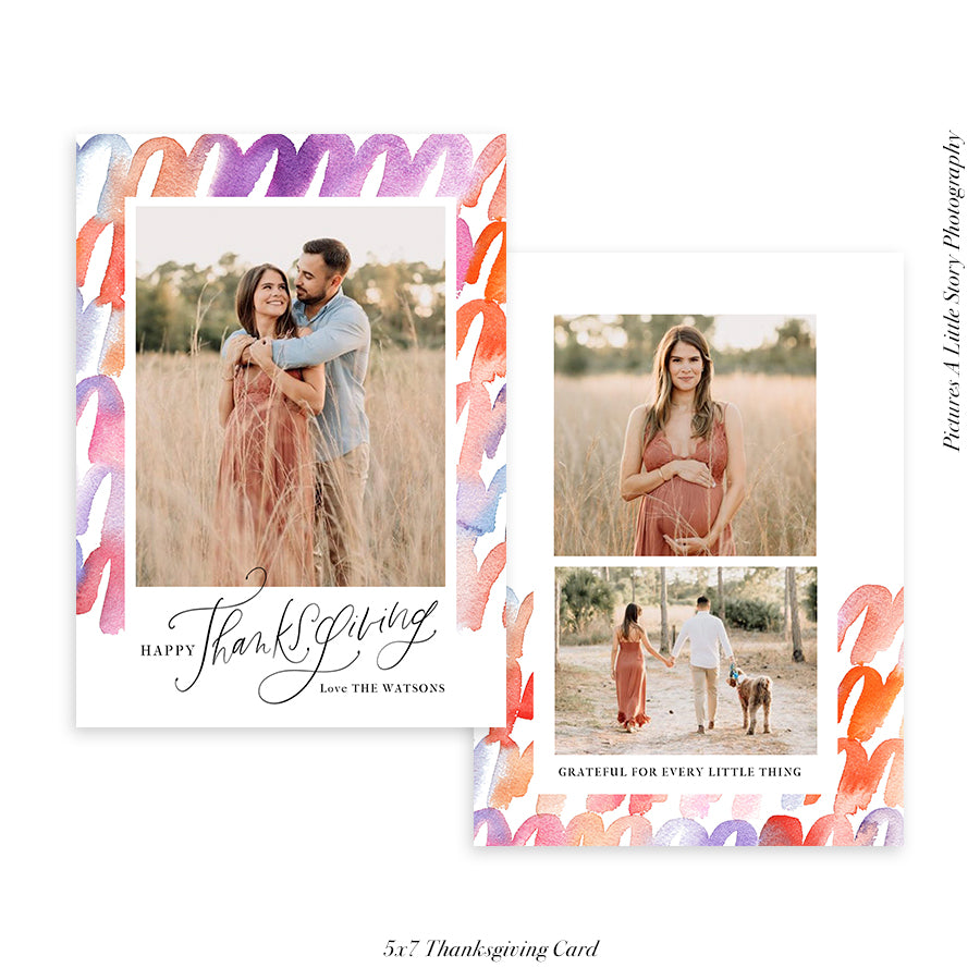 Thanksgiving Photocard Template | Pink Rain