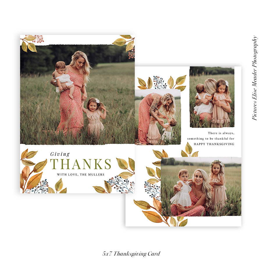 Thanksgiving Photocard Template | Fall forest