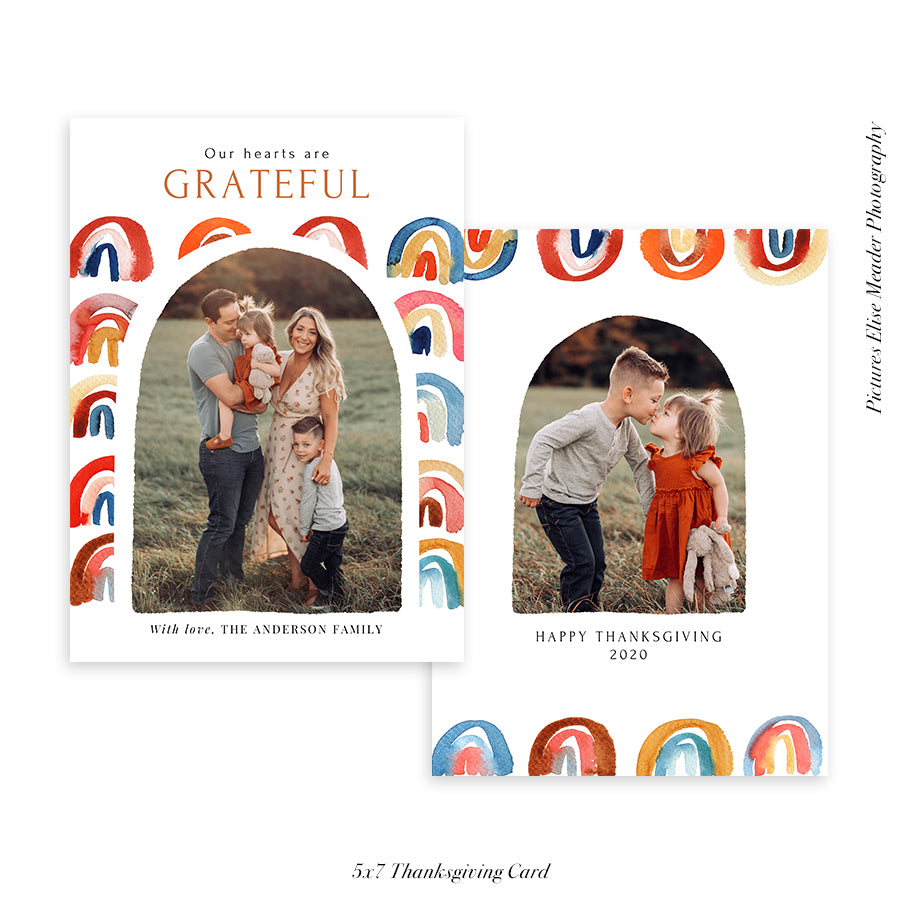 Thanksgiving Photocard Template | Rainbow day