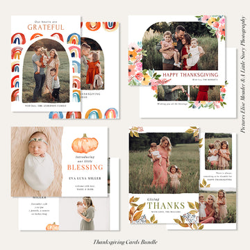 Thanksgiving Photocard Templates Bundle | Lovely Fall