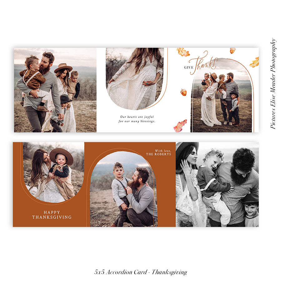 Thanksgiving accordion card 5x5 (Trifolded) | Autumn Arches
