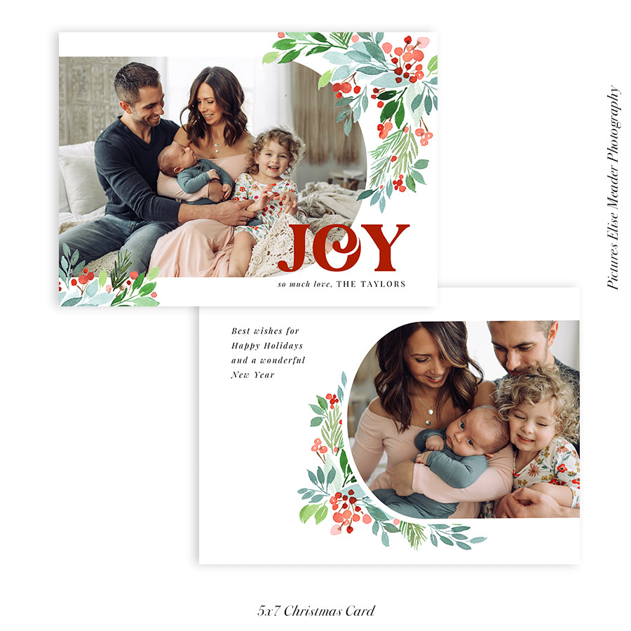 Christmas Photocard Template | Joyful Berries
