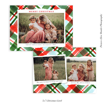 Christmas Photocard Template | Holiday Plaids