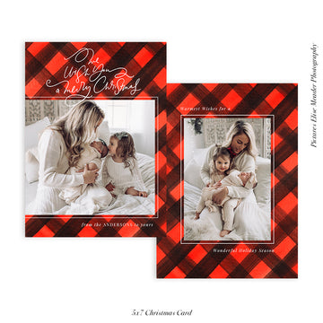 Christmas Photocard Template | Christmas Buffalo Plaids