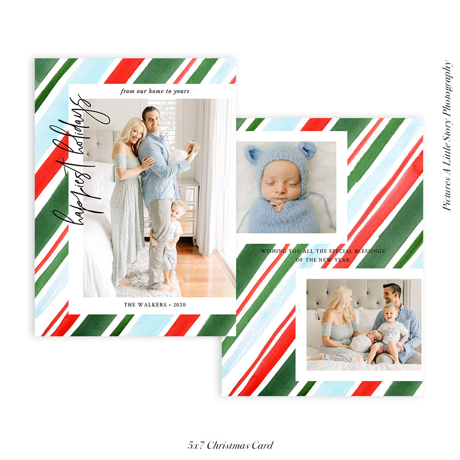 Christmas Photocard Template | Happiest Stripes