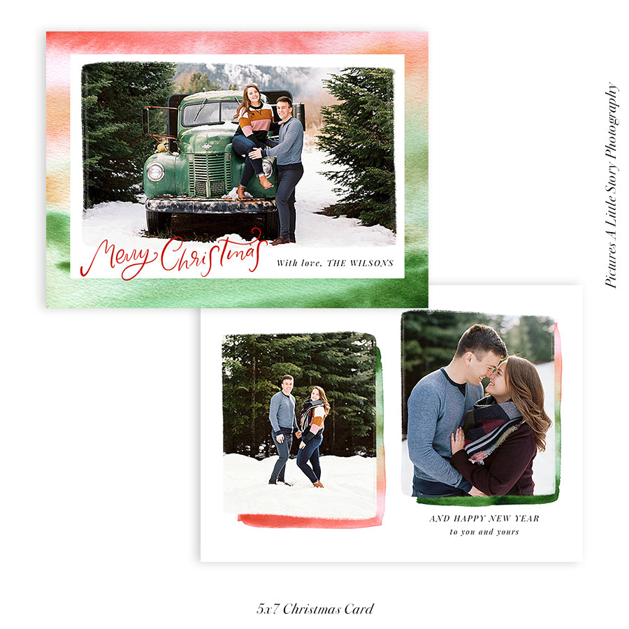 Christmas Photocard Template | Festive Colors