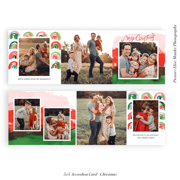 Christmas accordion card 5x5 (Trifolded) | Our Memories