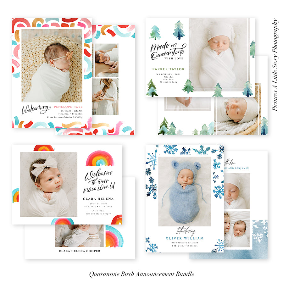Birth Announcement Photocard Bundle | Welcoming Baby