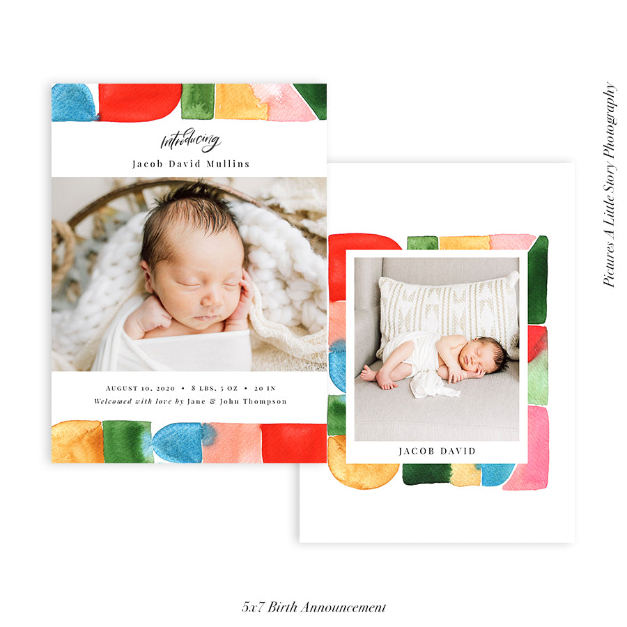 Birth Announcement Photocard | Bright Welcoming