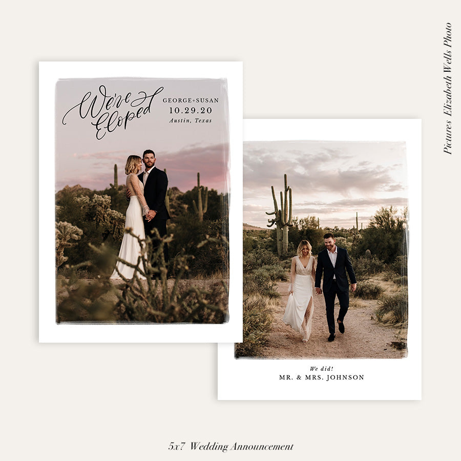Wedding Announcement Photocard | We've eloped