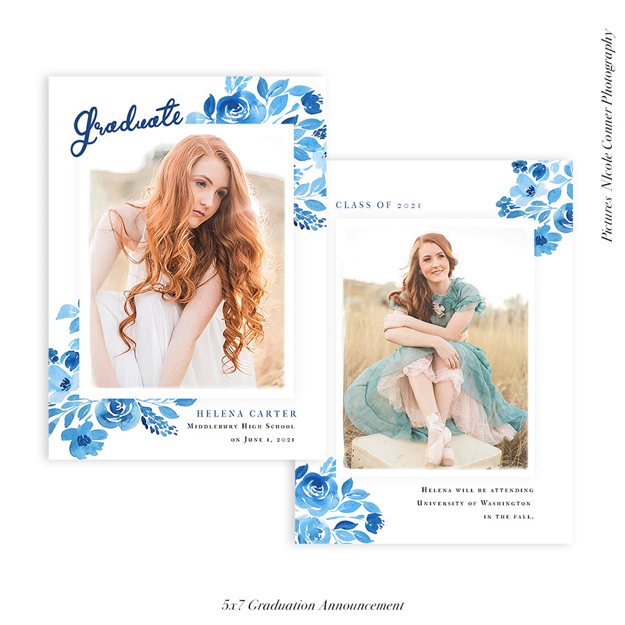 Graduation Senior Announcement | Blue Celebration