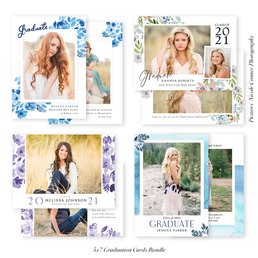 Graduation Senior Announcement Bundle | Blue Shades Graduation