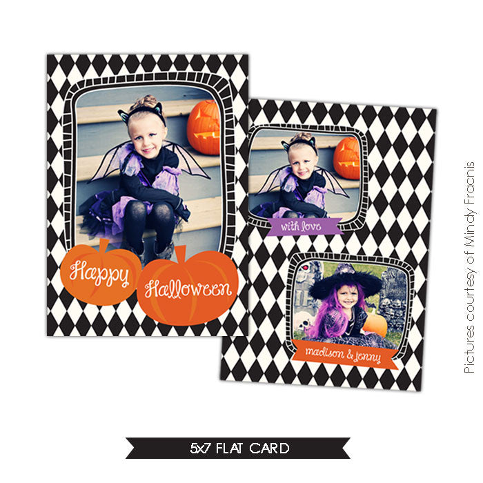 Halloween Photocard Template | Happy pumpkins