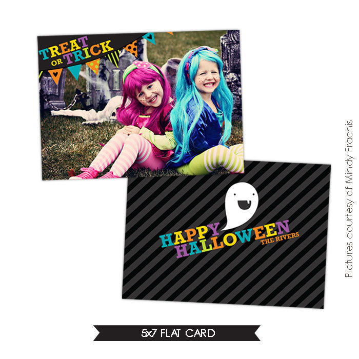Halloween Photocard Template | Laughs & Ghosts